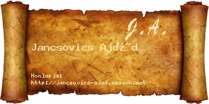 Jancsovics Ajád névjegykártya